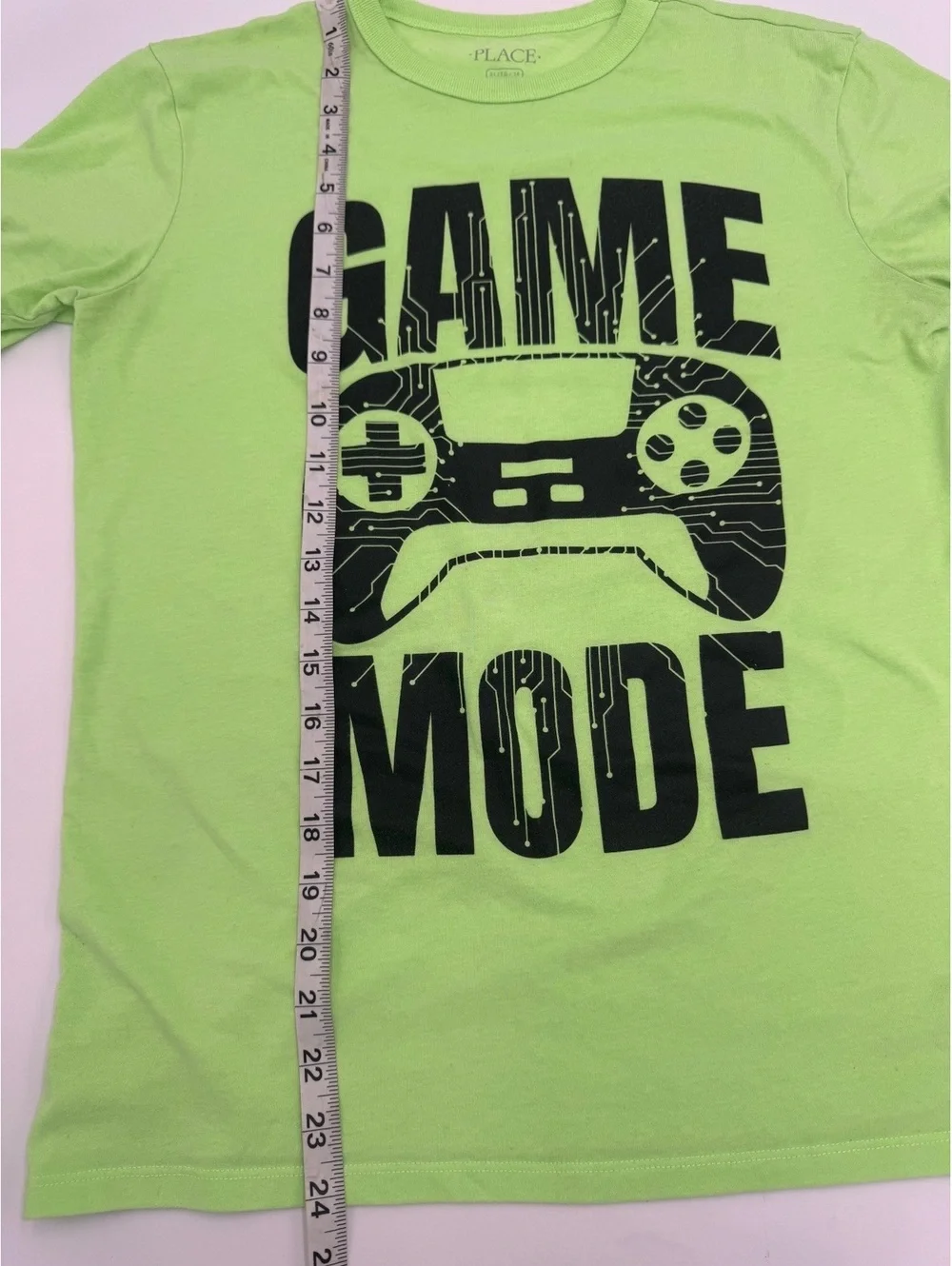 Children's Place Kids XL 14 Lime Green 'Game Mode' Graphic T-Shirt